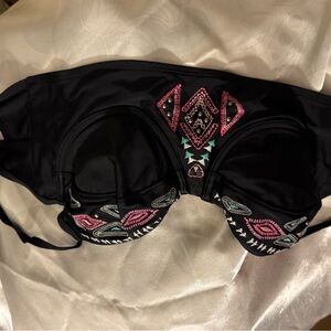 Victoria's Secret Black and Pink Bikini Top